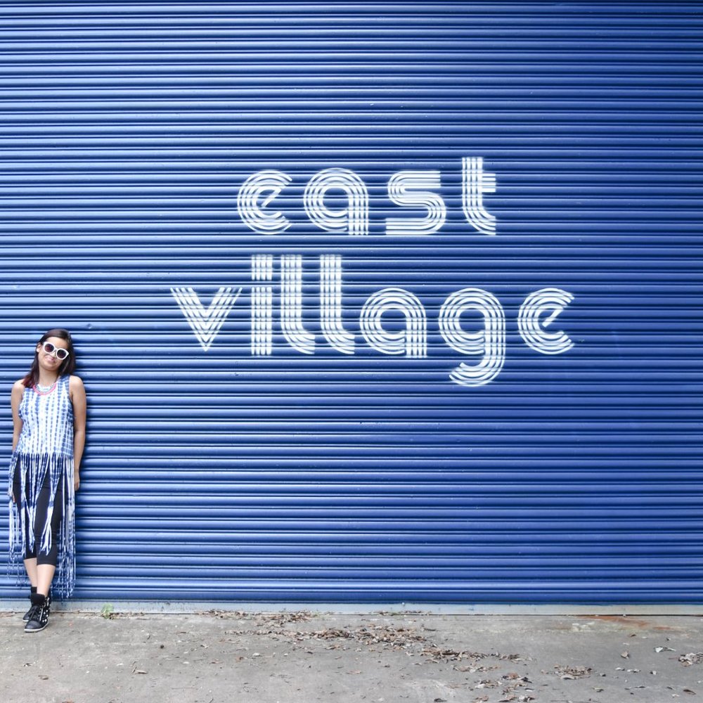 BLUE & WHITE TIE DYE TOP + LONG FRINGE - Picture 4 of 4